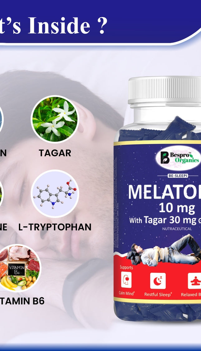 Bespro Sleep Gummies  Melatonin 10mg + Tagar 30mg