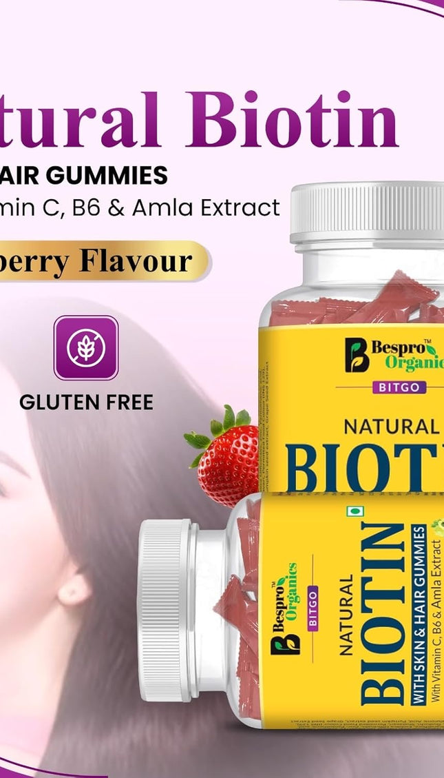 Bespro  Natural Biotin Gummies With Vitamin C, B6 & Amla Extract