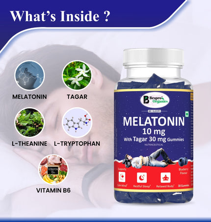 Bespro Sleep Gummies  Melatonin 10mg + Tagar 30mg
