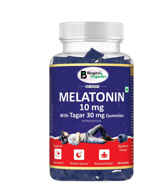 Bespro Organics Sleep Gummies – Melatonin 10mg + Tagar 30mg | Blueberry Flavor