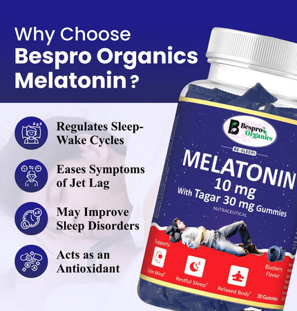 Bespro Sleep Gummies  Melatonin 10mg + Tagar 30mg