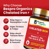 Bespro Chelated Iron+ Vitamin C, Zinc, Folic acid & Vit B12