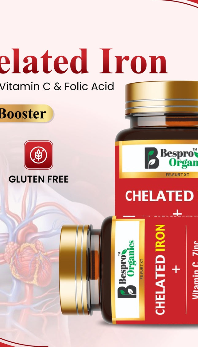 Bespro Chelated Iron+ Vitamin C, Zinc, Folic acid & Vit B12