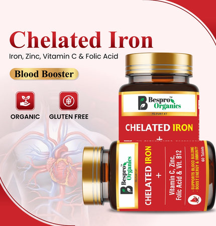 Bespro Chelated Iron+ Vitamin C, Zinc, Folic acid & Vit B12
